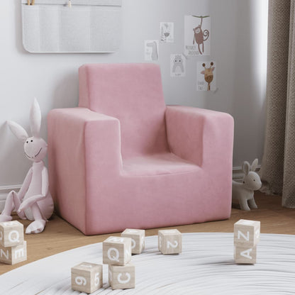 Divano per Bambini Rosa in Morbido Peluche - homemem39