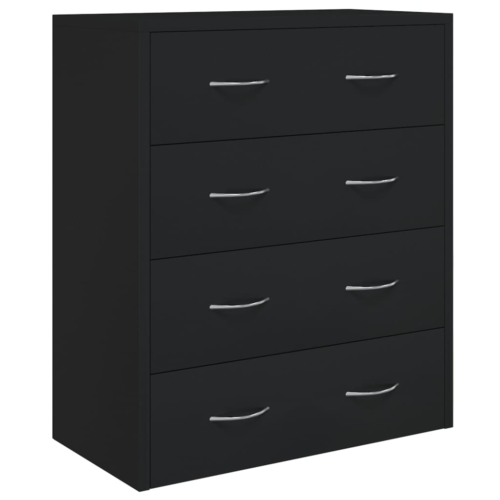 Credenza con 4 Cassetti 60x30,5x71 cm Nera - homemem39