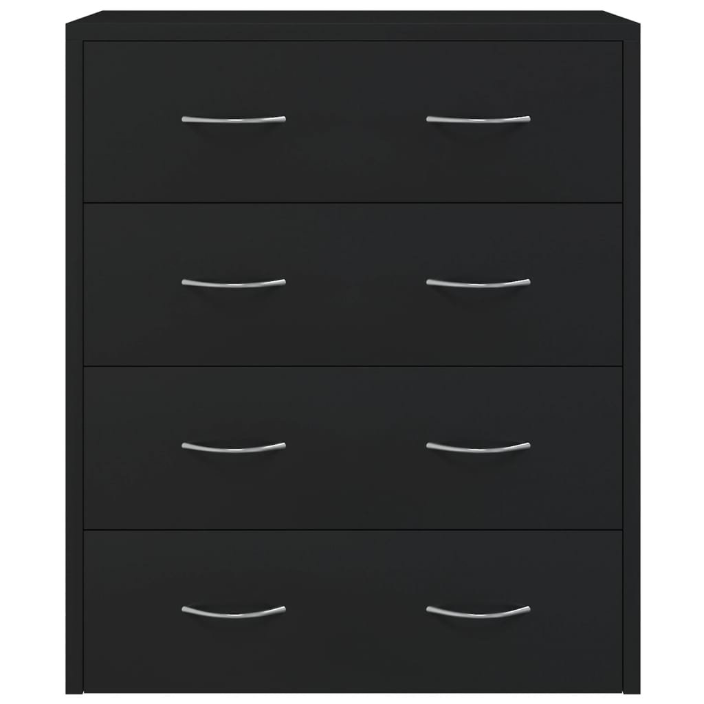 Credenza con 4 Cassetti 60x30,5x71 cm Nera - homemem39