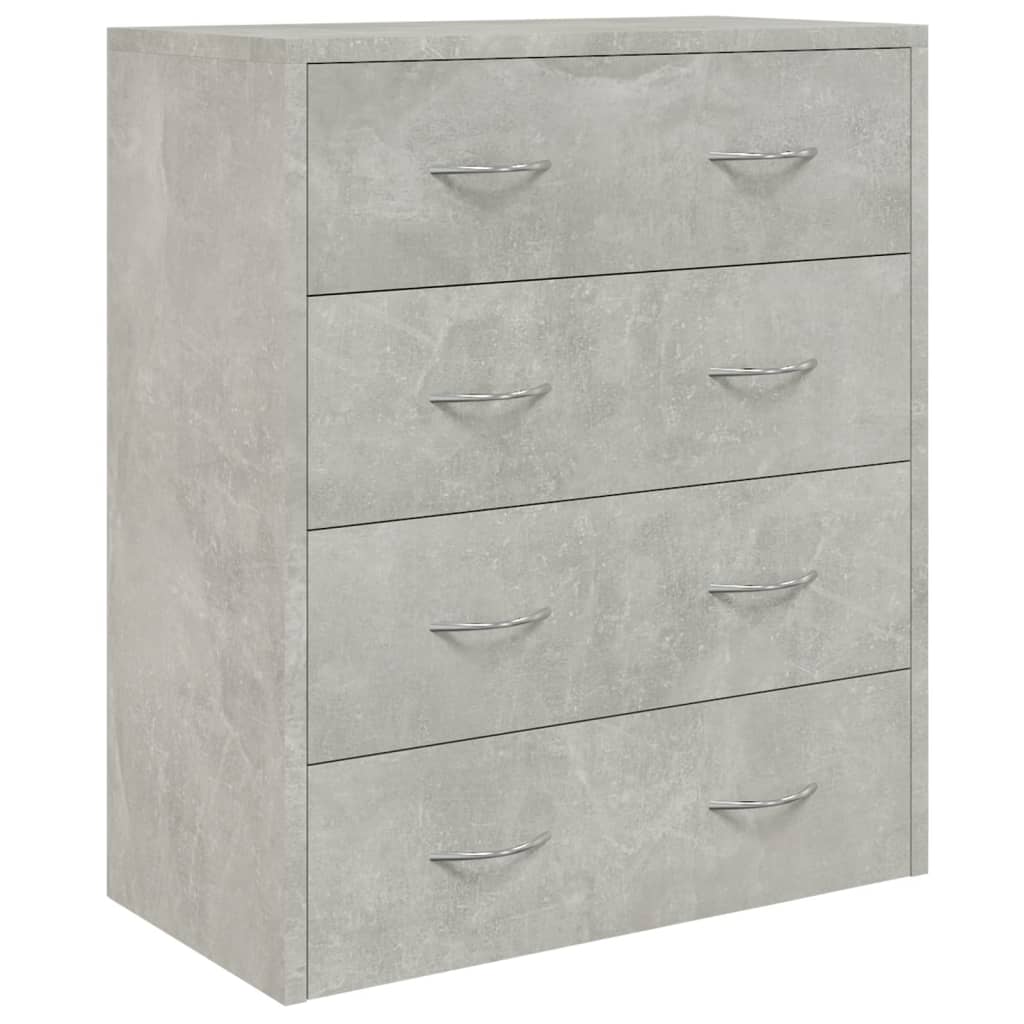 Credenza con 4 Cassetti 60x30,5x71 cm Grigio cemento - homemem39