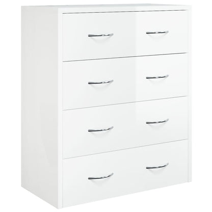 Credenza con 4 Cassetti 60x30,5x71 cm Bianco lucido - homemem39