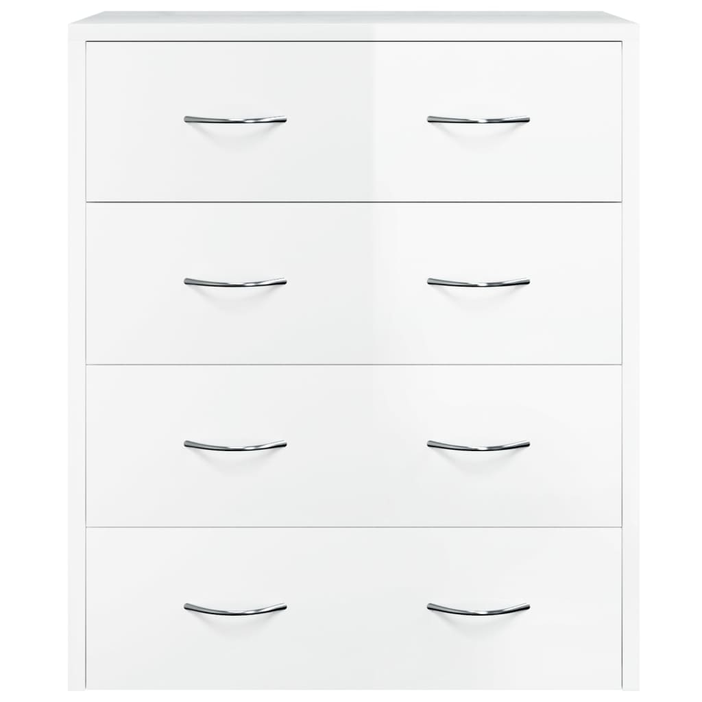 Credenza con 4 Cassetti 60x30,5x71 cm Bianco lucido - homemem39