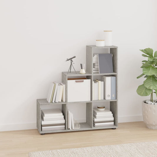 Libreria a Scala Grigio Cemento 107 cm in Legno Multistrato - homemem39