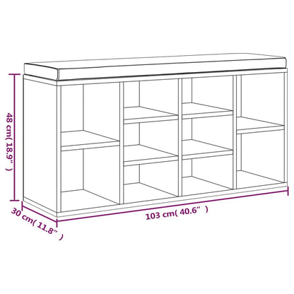 Scarpiera Rovere Fumo 103x30x48 cm in Legno Multistrato - homemem39