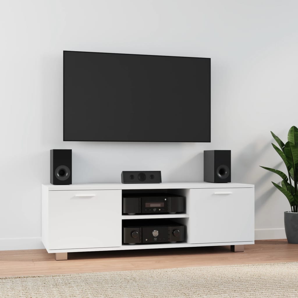 Mobile Porta TV Bianco 120x40,5x35 cm in Legno Multistrato - homemem39