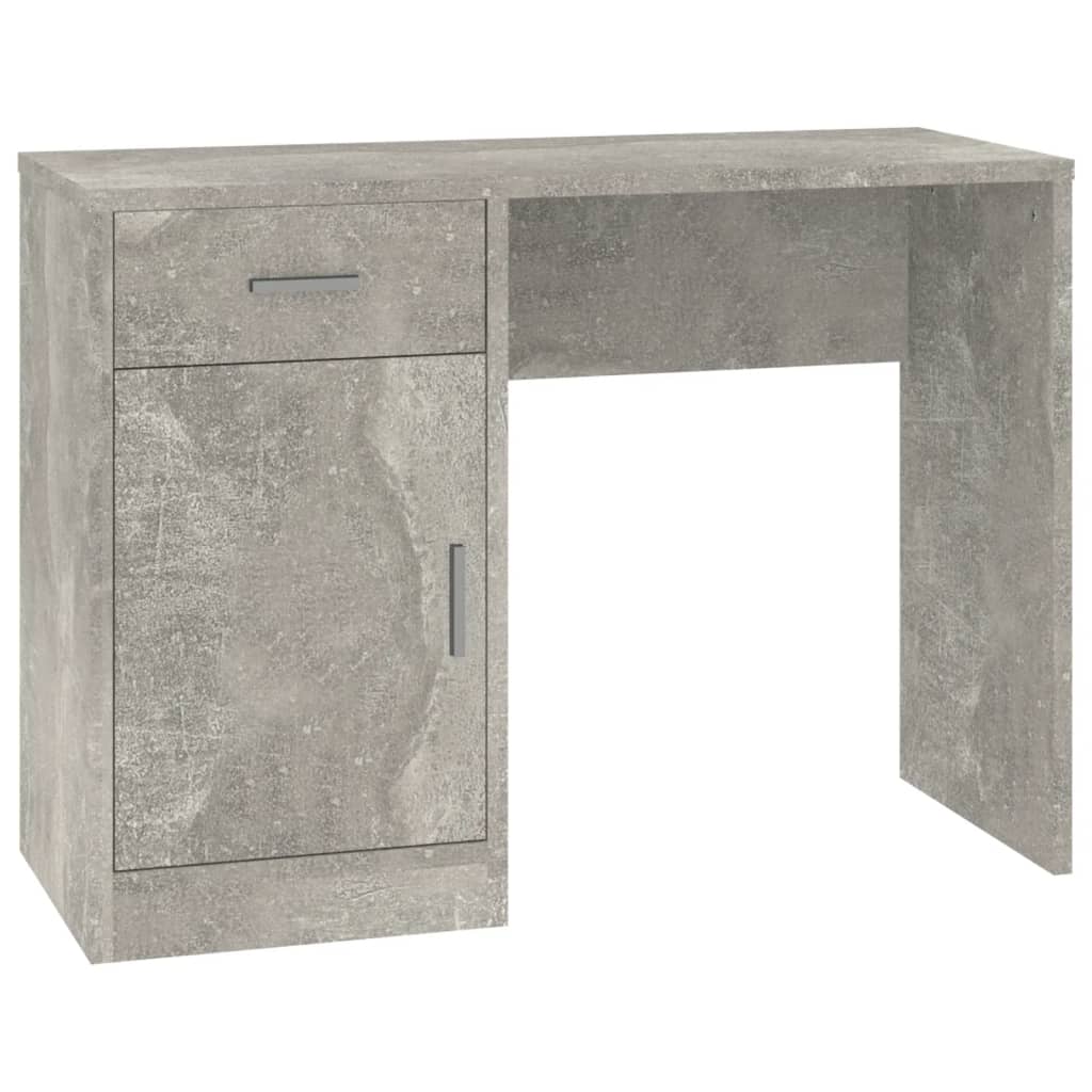 Scrivania Cassetto Grigio cemento 100x40x73cm Legno Multistrato - homemem39