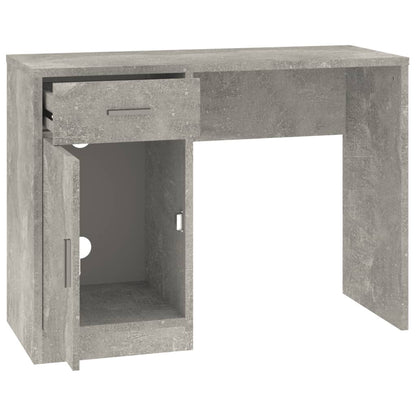 Scrivania Cassetto Grigio cemento 100x40x73cm Legno Multistrato - homemem39