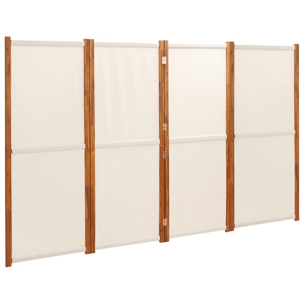 Divisorio a 4 Pannelli Bianco Crema 280x180 cm - homemem39