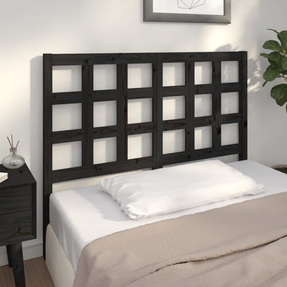 Testiera per Letto Nera 125,5x4x100cm in Legno Massello di Pino - homemem39