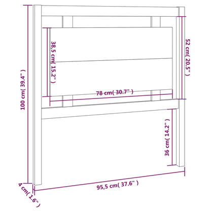 Testiera per Letto 95,5x4x100 cm in Legno Massello di Pino - homemem39