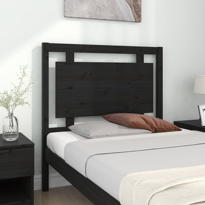 Testiera per Letto Nera 95,5x4x100 cm Legno Massello di Pino - homemem39