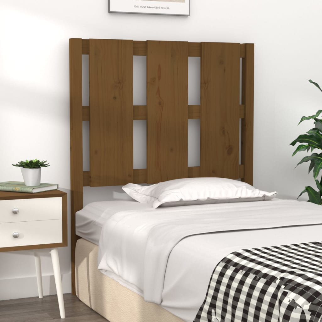 Testiera per Letto Miele 80,5x4x100 cm Legno Massello di Pino - homemem39