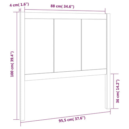 Testiera per Letto Nera 95,5x4x100 cm in Legno Massello di Pino - homemem39