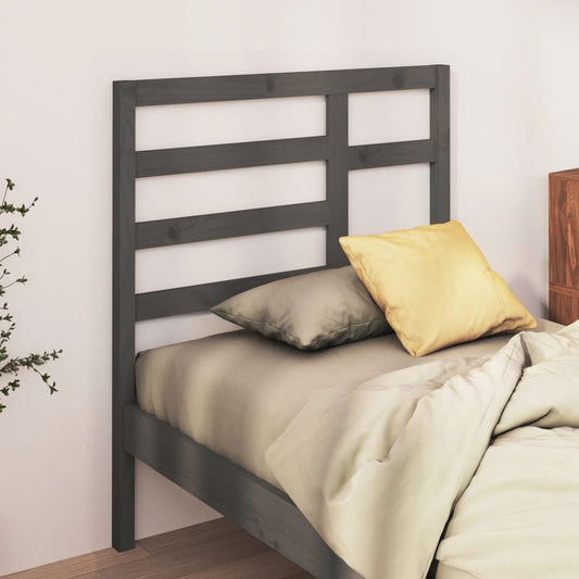 Testiera per Letto Grigia 96x4x104 cm in Legno Massello di Pino - homemem39