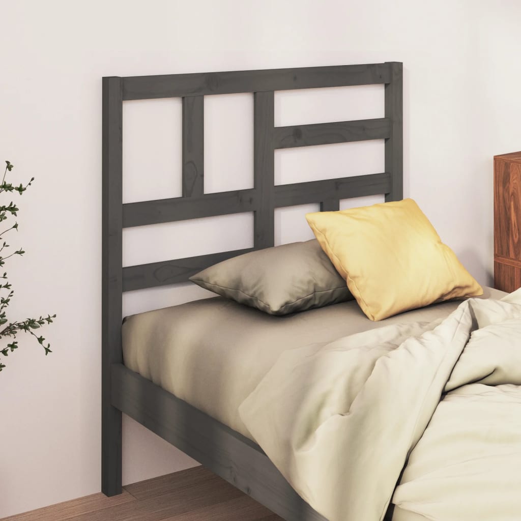 Testiera per Letto Grigia 96x4x104 cm in Legno Massello di Pino - homemem39