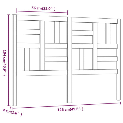 Testiera per Letto 126x4x104 cm in Legno Massello di Pino - homemem39