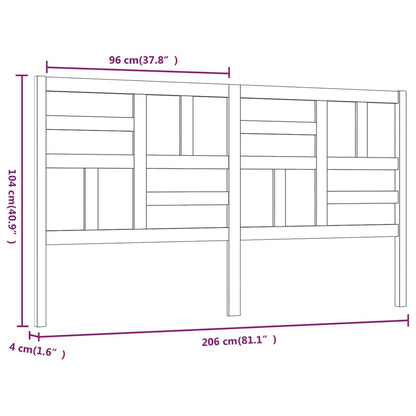 Testiera per Letto Bianca 206x4x104 cm Legno Massello di Pino - homemem39