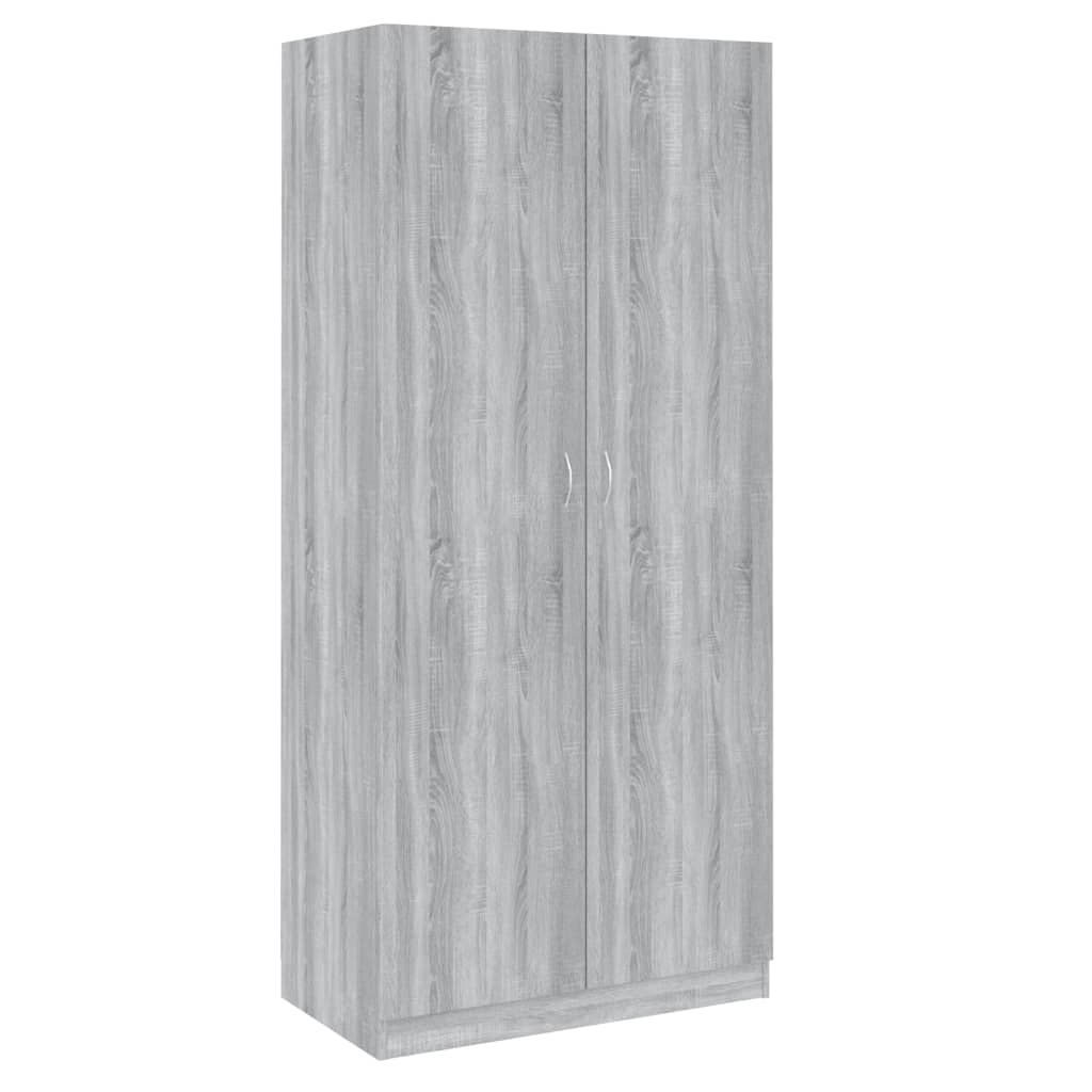 Armadio Grigio Sonoma 90x52x200 cm in Legno Multistrato - homemem39