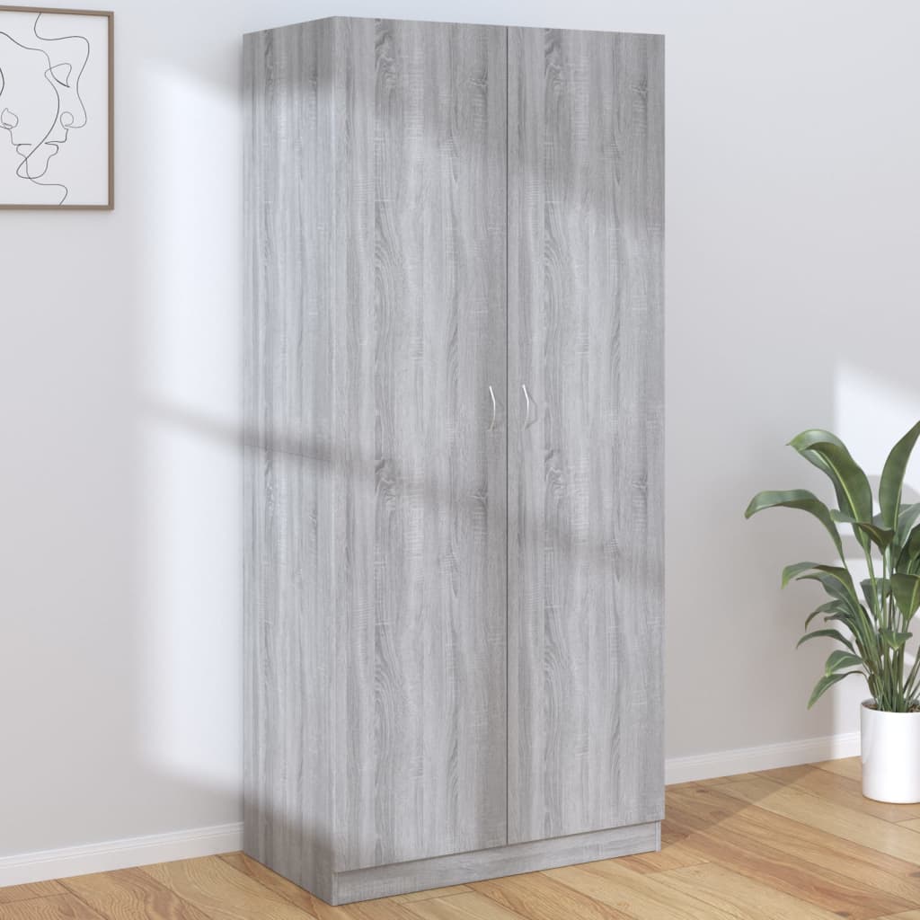 Armadio Grigio Sonoma 90x52x200 cm in Legno Multistrato - homemem39