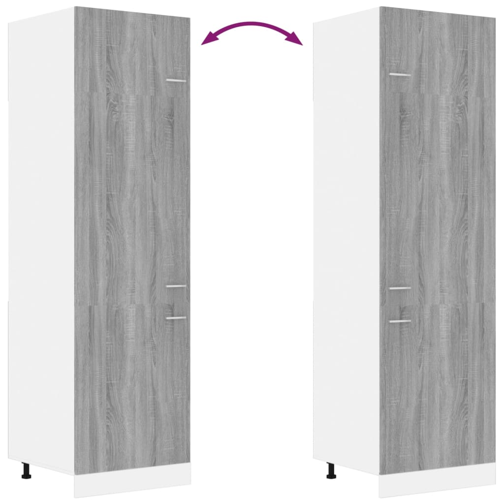 Armadio per Frigo Grigio Sonoma 60x57x207 cm Legno Multistrato - homemem39