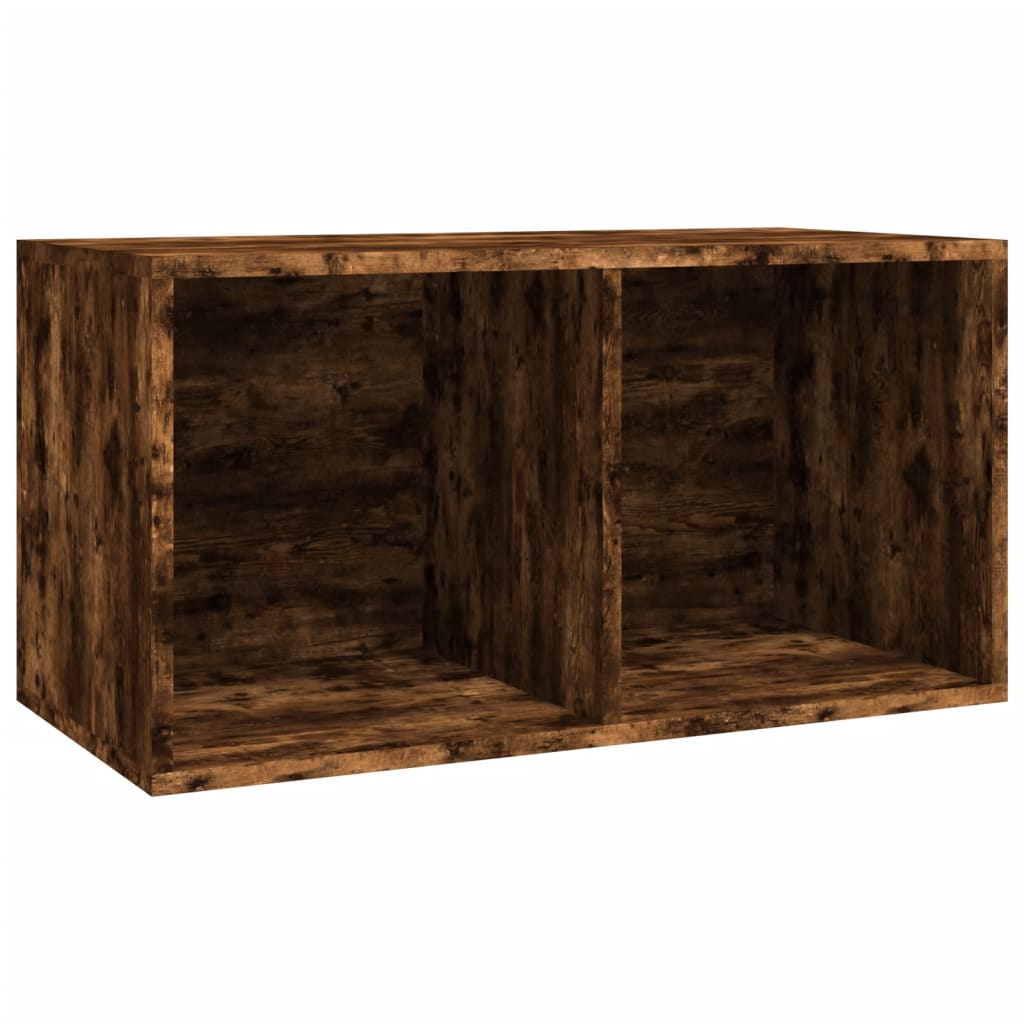 Contenitore per Vinili Rovere Fumo 71x34x36cm Legno Multistrato - homemem39