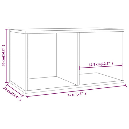 Contenitore per Vinili Rovere Fumo 71x34x36cm Legno Multistrato - homemem39