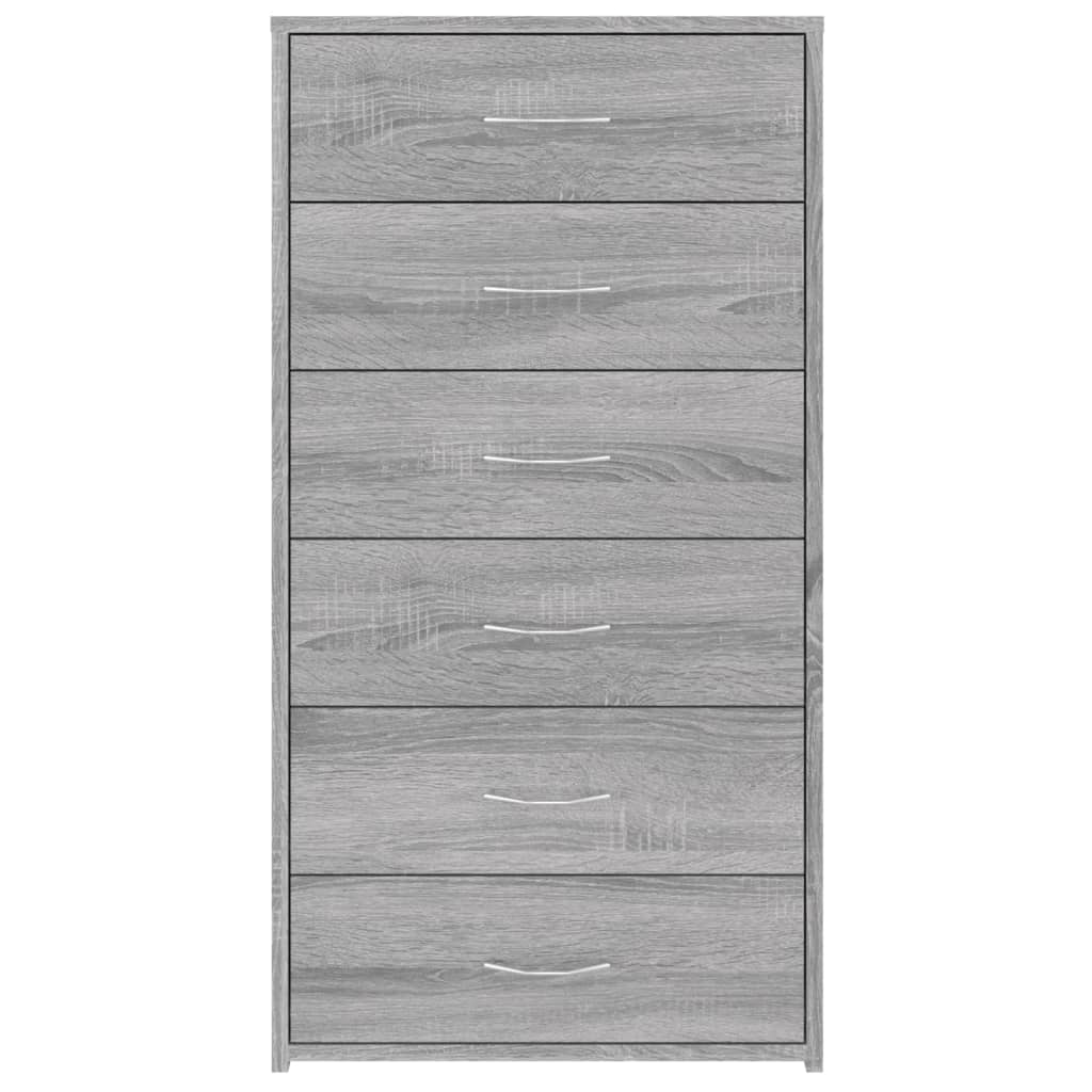 Credenza 6 Cassetti Grigio Sonoma 50x34x96 cm Legno Multistrato - homemem39