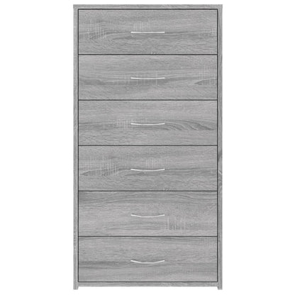 Credenza 6 Cassetti Grigio Sonoma 50x34x96 cm Legno Multistrato - homemem39