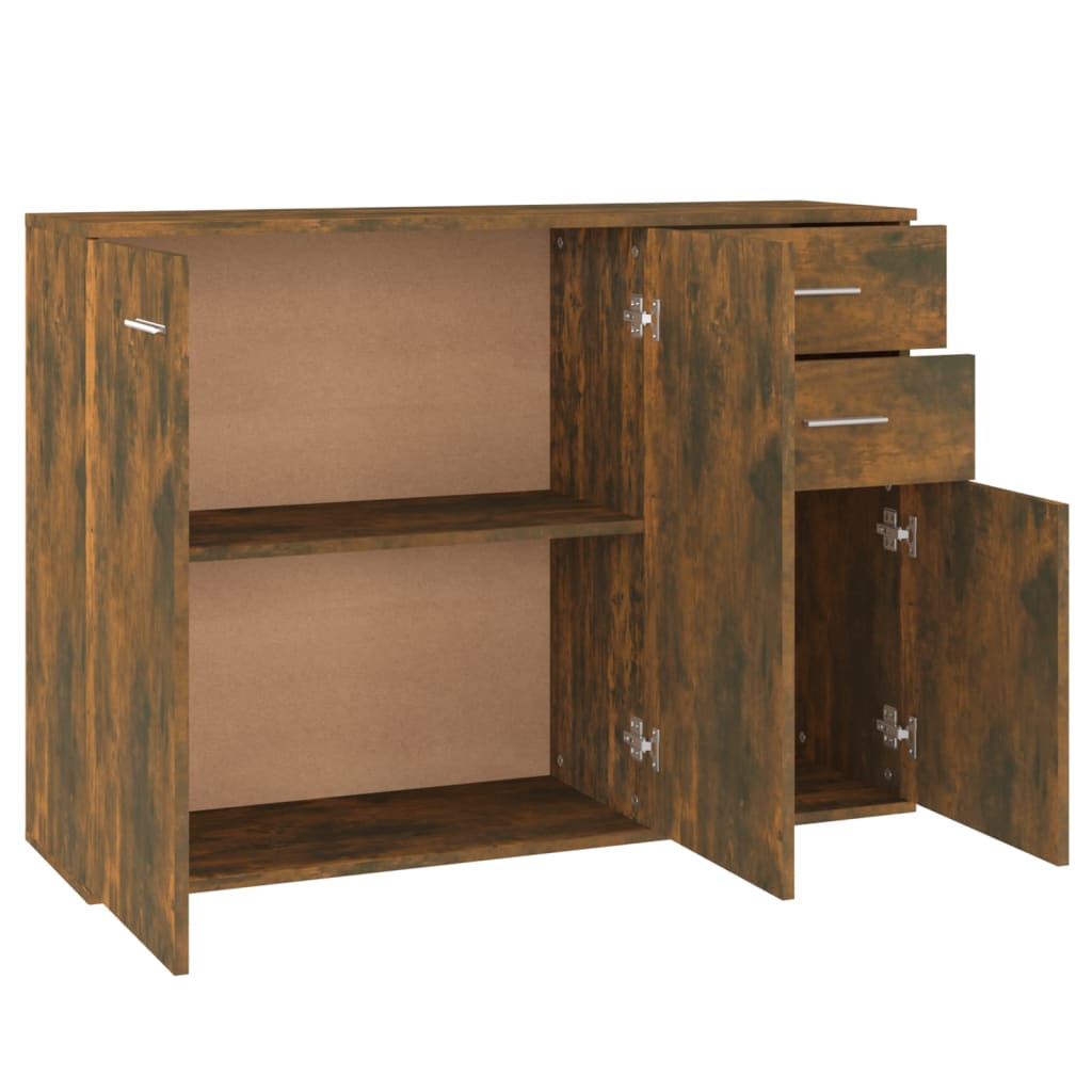 Credenza Rovere Fumo 105x30x75 cm in Legno Multistrato - homemem39