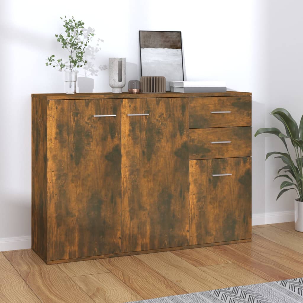 Credenza Rovere Fumo 105x30x75 cm in Legno Multistrato - homemem39