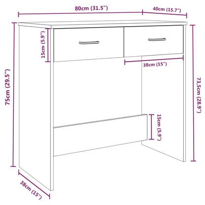 Scrivania Rovere Marrone 80x40x75 cm in Legno Multistrato - homemem39