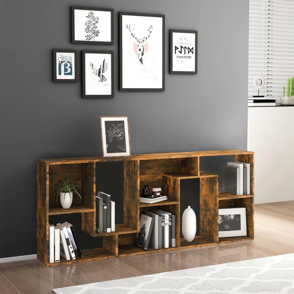 Libreria Rovere Fumo 67x24x161 cm in Legno Multistrato - homemem39