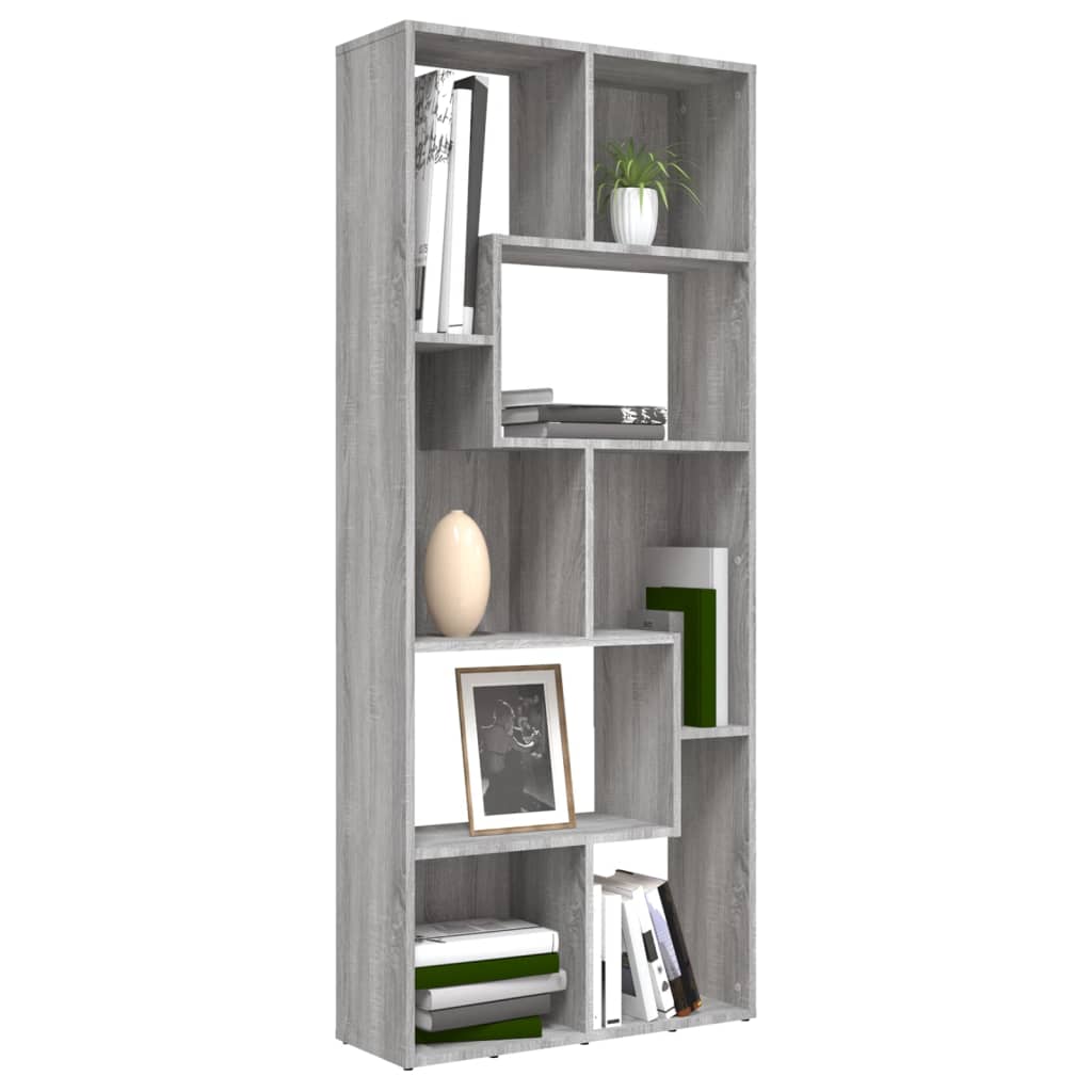 Libreria Grigio Sonoma 67x24x161 cm in Legno Ingegnerizzato - homemem39