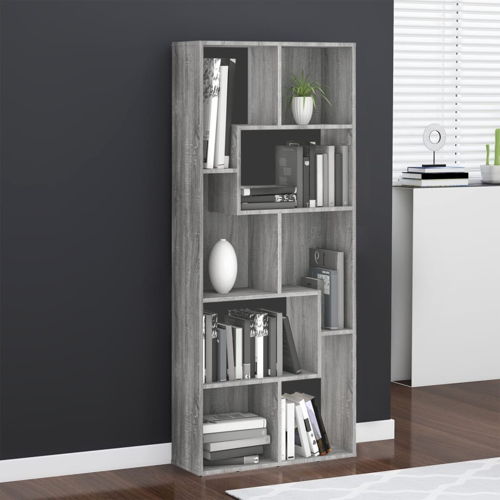 Libreria Grigio Sonoma 67x24x161 cm in Legno Ingegnerizzato - homemem39