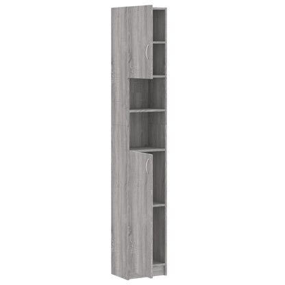 Armadietto Bagno Grigio Sonoma 32x25,5x190 cm Legno Multistrato - homemem39