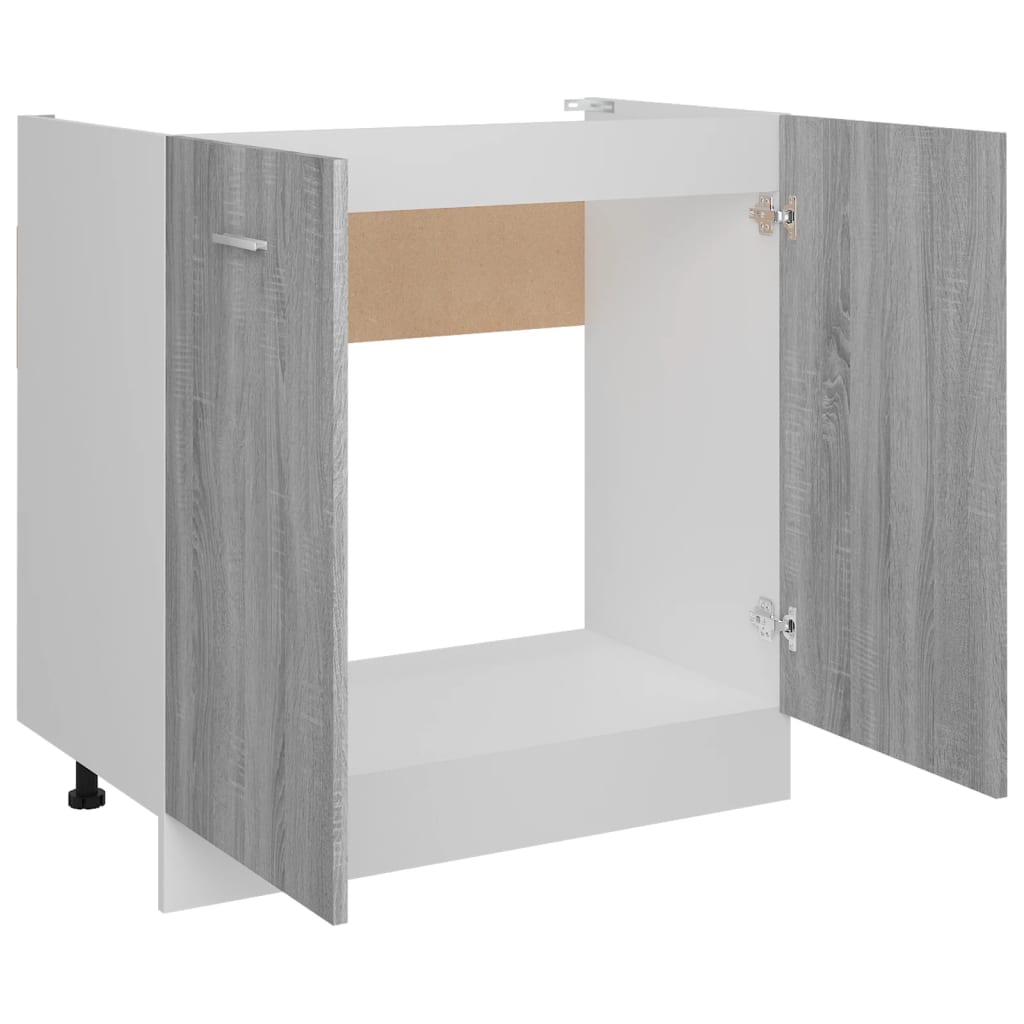 Mobiletto Grigio Sonoma 80x46x81,5 cm in Legno Multistrato - homemem39