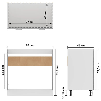 Mobiletto Grigio Sonoma 80x46x81,5 cm in Legno Multistrato - homemem39