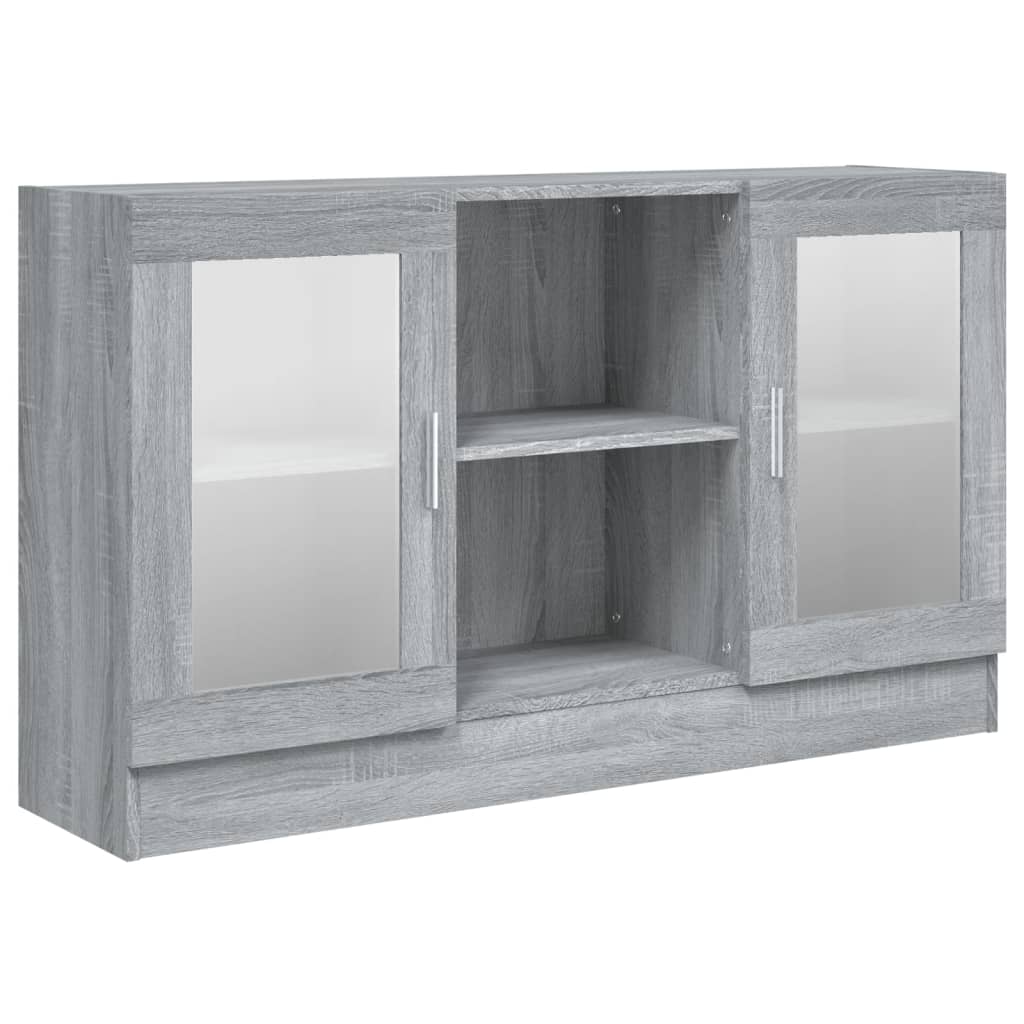 Mobile Vetrina Grigio Sonoma 120x30,5x70 cm Legno Multistrato - homemem39