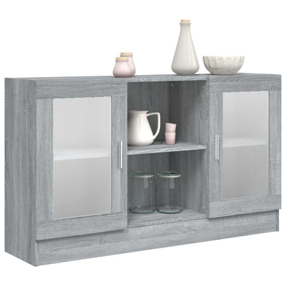 Mobile Vetrina Grigio Sonoma 120x30,5x70 cm Legno Multistrato - homemem39