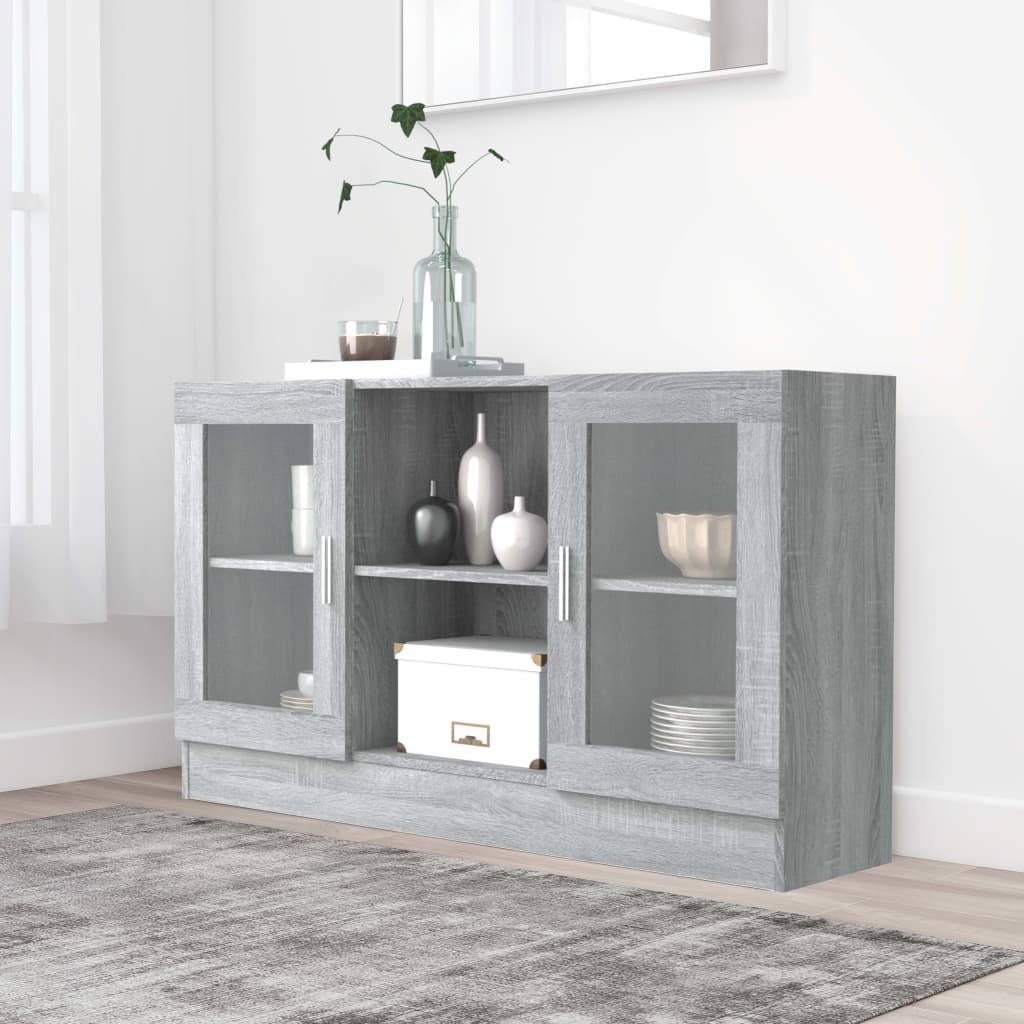 Mobile Vetrina Grigio Sonoma 120x30,5x70 cm Legno Multistrato - homemem39