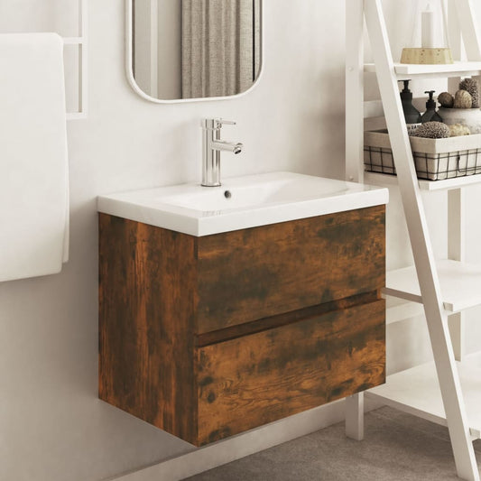 Mobile Lavabo Rovere Fumo 60x38,5x45 cm in Legno Multistrato - homemem39