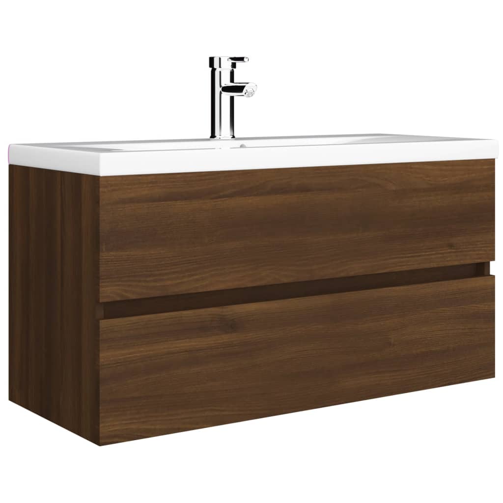 Mobile Lavabo Rovere Marrone 90x38,5x45 cm Legno Multistrato - homemem39