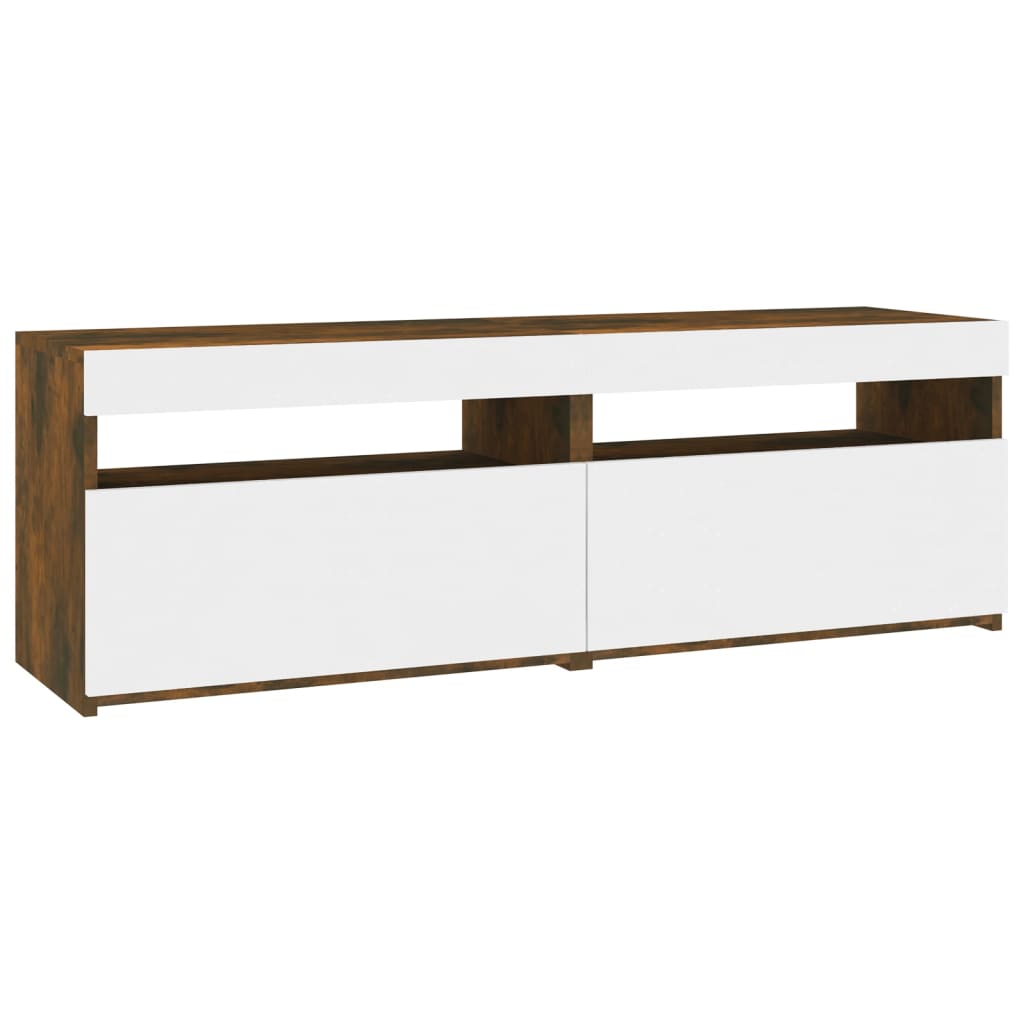 Mobili Porta TV con Luci LED 2 pz Rovere Fumo 60x35x40 cm - homemem39