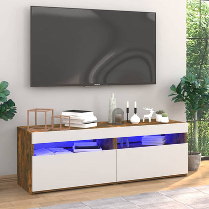 Mobili Porta TV con Luci LED 2 pz Rovere Fumo 60x35x40 cm - homemem39