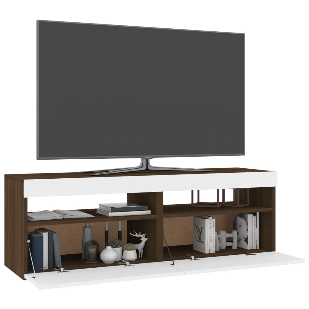 Mobili Porta TV con Luci LED 2 pz Rovere Marrone 60x35x40 cm - homemem39