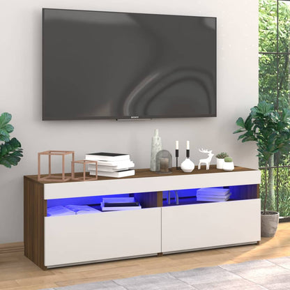 Mobili Porta TV con Luci LED 2 pz Rovere Marrone 60x35x40 cm - homemem39