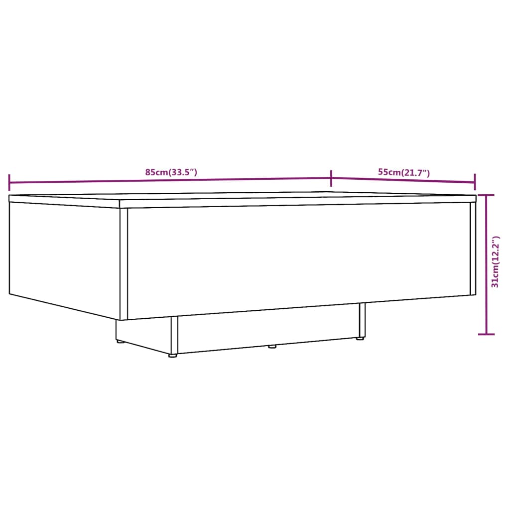 Tavolino da Salotto Rovere Fumo 85x55x31cm in Legno Multistrato - homemem39