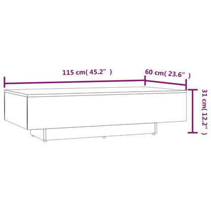 Tavolino da Salotto Rovere Fumo 115x60x31 cm Legno Multistrato - homemem39