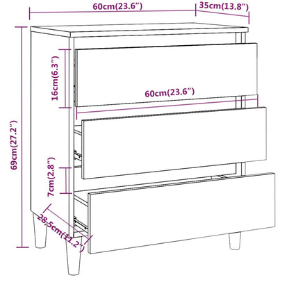 Credenza Rovere Fumo 60x35x69 cm in Legno Multistrato - homemem39