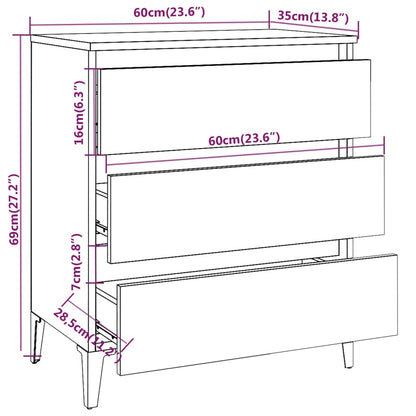 Credenza Rovere Fumo 60x35x69 cm in Legno Multistrato - homemem39